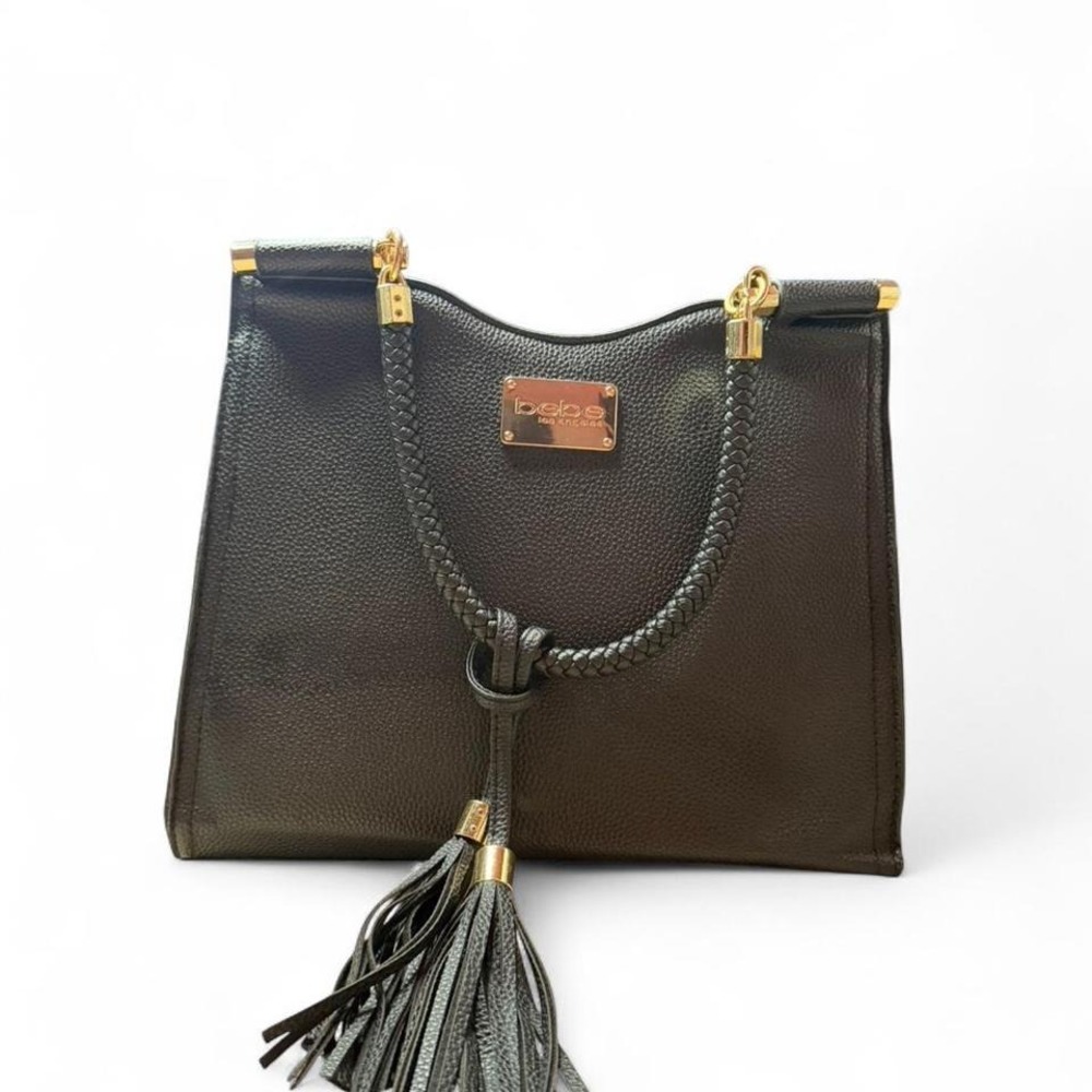 bebe leather purse with tassel detail